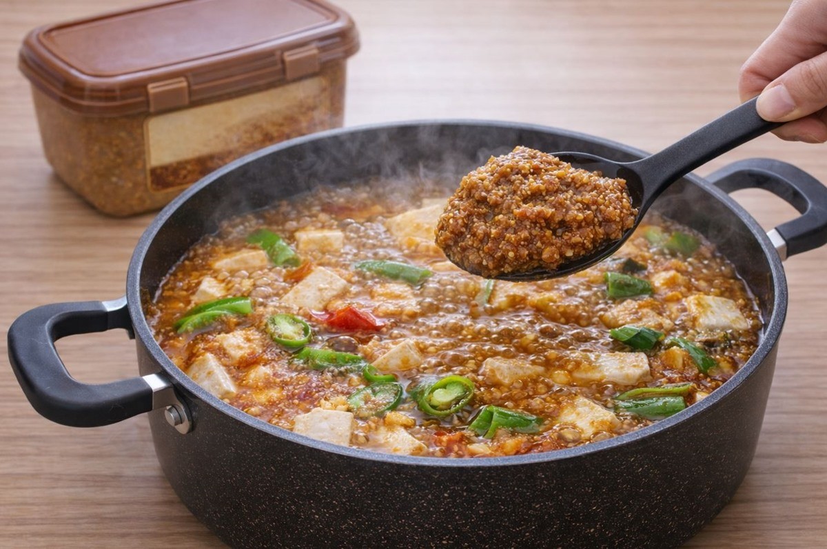 양념된장을 넣고 된장찌개를 맛있게 끓이는 모습. 기사 이해를 돕기 위해 AI를 활용해 제작한 자료 사진입니다. 실제 모습과 다소 차이가 있을 수 있습니다.