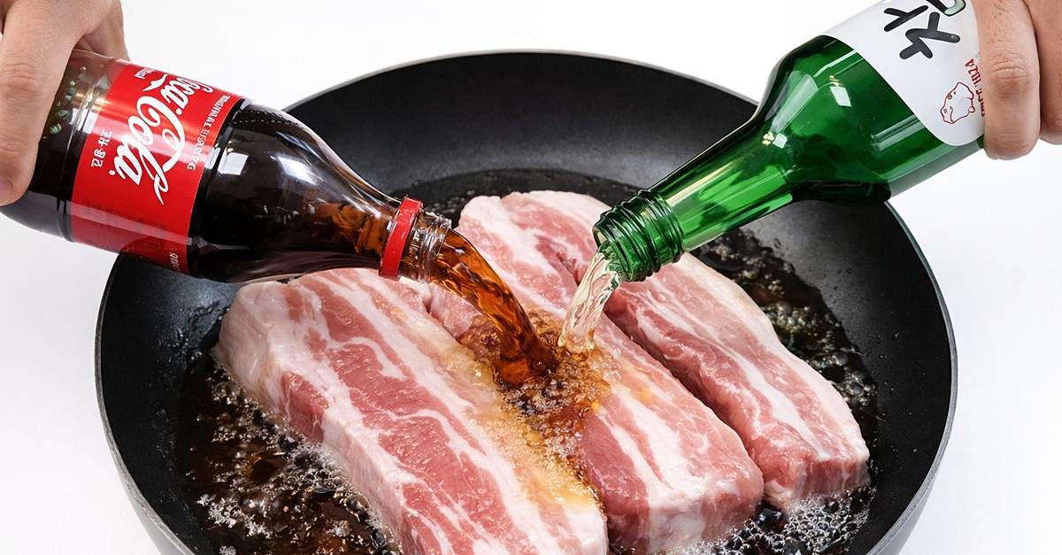 생삼겹살에 소주+콜라? 기사에 대한 이해를 돕기 위해 AI 툴로 제작한 자료 사진