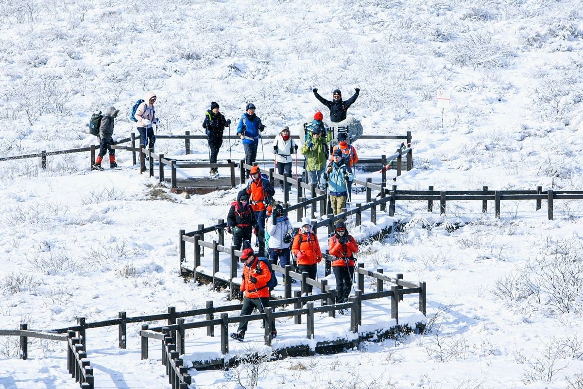 강원도 인제군 기린면에 위치한 곰배령에 눈이 쌓인 모습 / 뉴스1