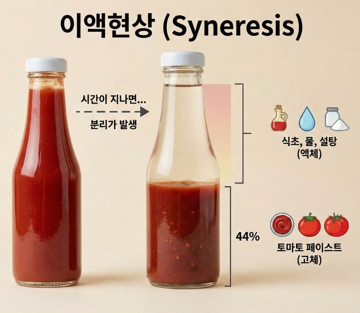 케첩에서 발견되는 '이액현상'. 기사 내용 토대로 AI툴 활용해 제작한 자료사진.