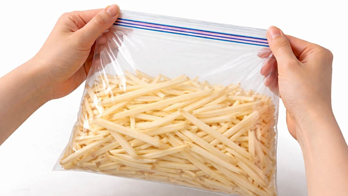 '지퍼백에 생고구마를 썰어서 넣어보세요?!' 기사 내용 토대로 AI툴 활용해 제작한 자료사진.