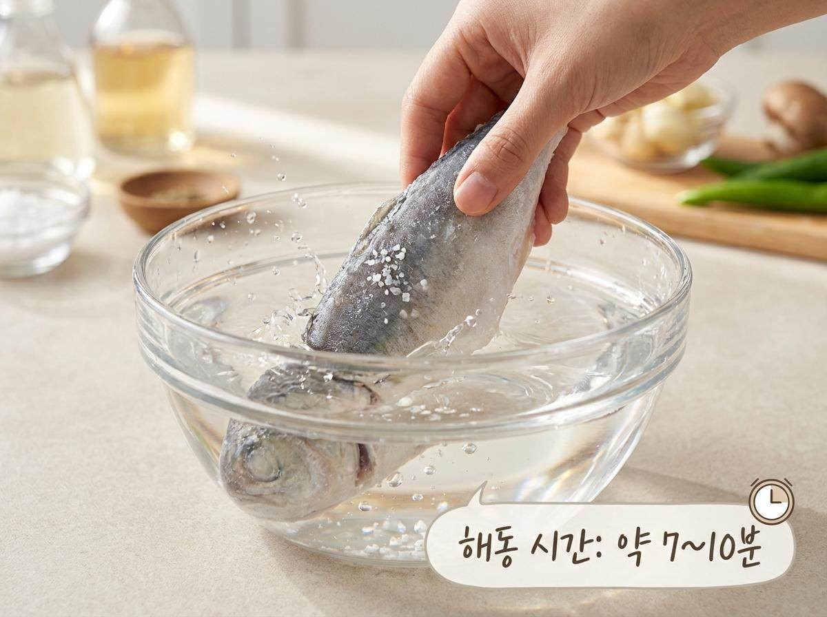 '초스피드 생선 해동?!' 기사 내용 토대로 AI툴 활용해 제작한 자료사진.