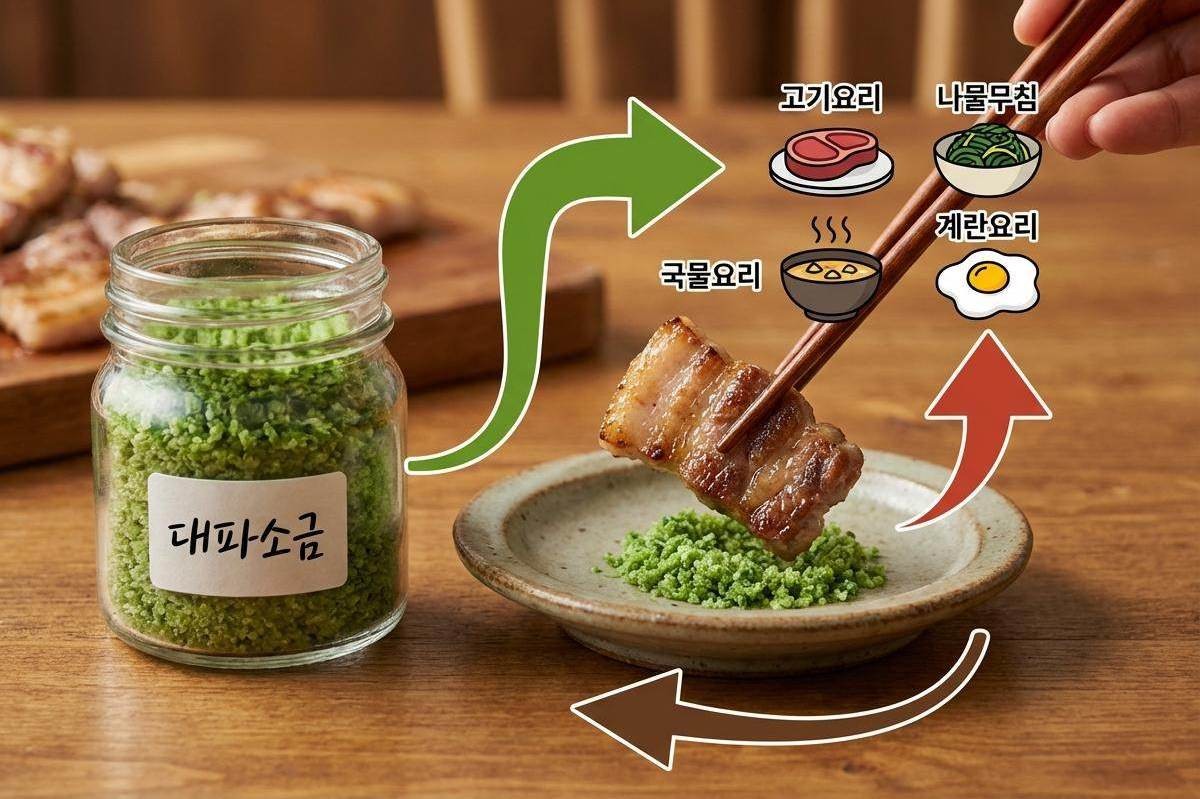 활용도 최고인 '대파 소금'. 기사 내용 토대로 AI툴 활용해 제작한 자료사진.