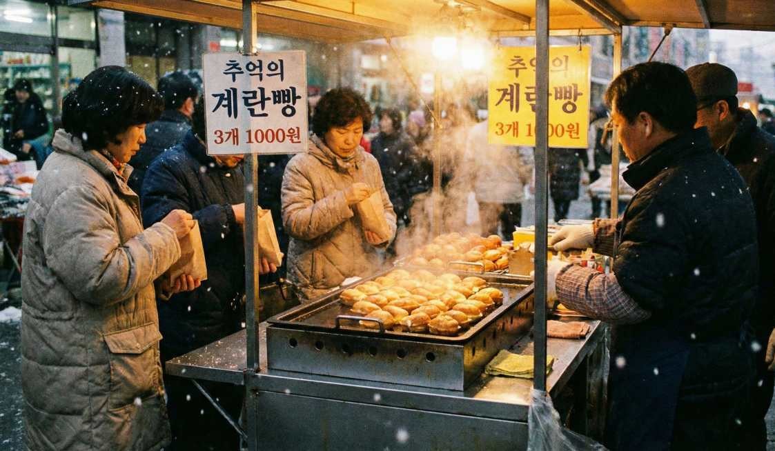'추억의 길거리 간식 계란빵' 기사 내용 토대로 AI툴 활용해 제작한 자료사진.