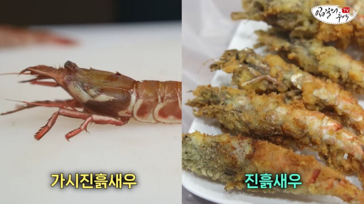 '가시진흙새우'와 '진흙새우'. / 유튜브 '입질의추억TV jiminTV'