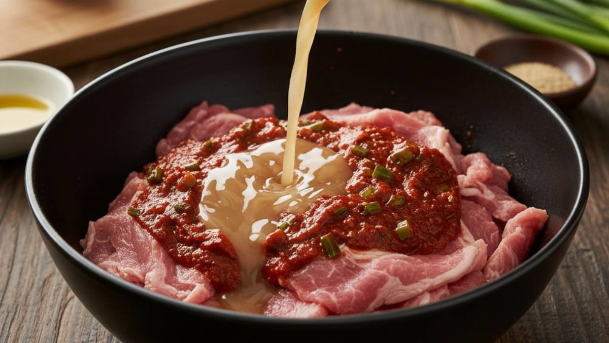 제육볶음 만드는 과정 (AI로 제작됨)