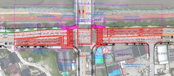시기동 초산교 사거리 개선 / 정읍시