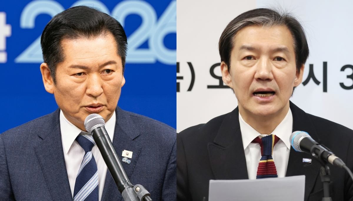 정청래 더불어민주당 대표, 조국 조국혁신당 대표. 자료사진. / 뉴스1