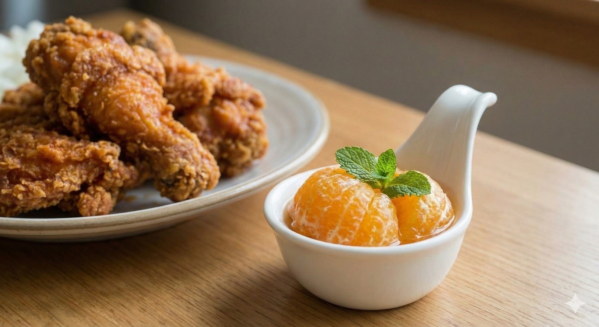 치킨 등 기름진 음식과 특히 궁합이 좋은 귤 피클 / AI 생성 이미지