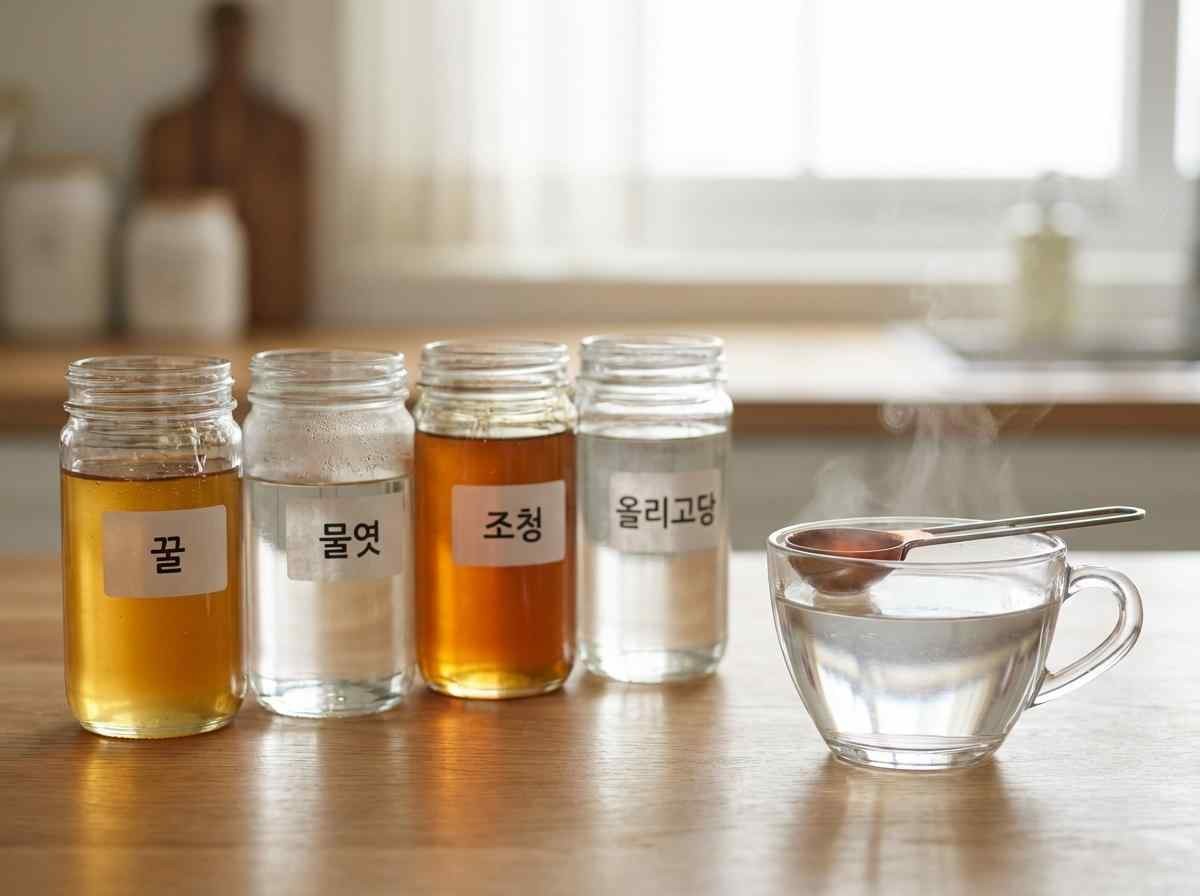 이 원리는 꿀뿐 아니라 조청, 올리고당, 물엿처럼 끈적한 시럽류에도 그대로 적용된다. 계량스푼을 데워 쓰면 정확한 양을 재기도 수월해지고, 사용 후 설거지도 훨씬 간단해진다. 기사 내용 토대로 AI툴 활용해 제작한 자료사진.