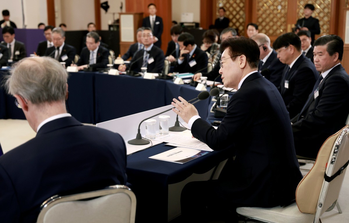 28일 간담회 참석한 이재명 대통령 / 뉴스1