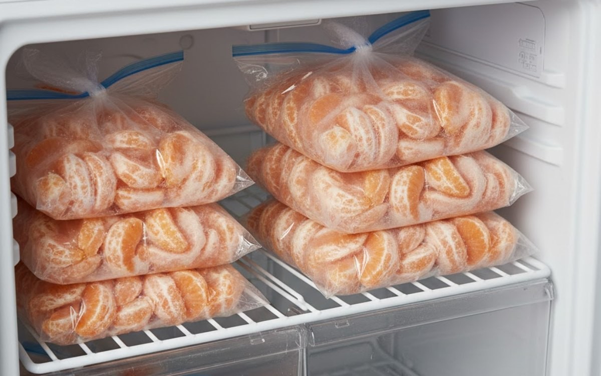 귤을 얼리는 모습. / AI가 생성한 자료사진.