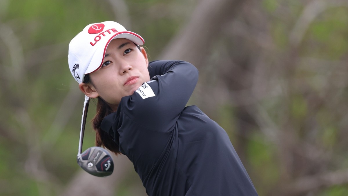 황유민이 티샷을 하고 있다. / KLPGT 제공, 뉴스1