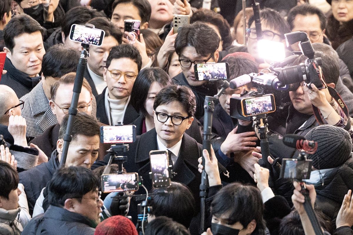 29일 입장 발표 기자회견장 향하는 한동훈 / 뉴스1