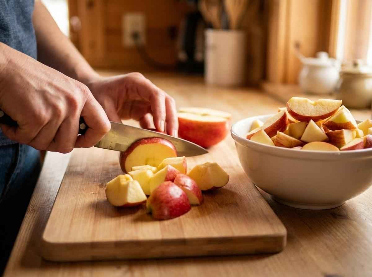 사과 썰기. 기사 내용 토대로 AI툴 활용해 제작한 자료사진.