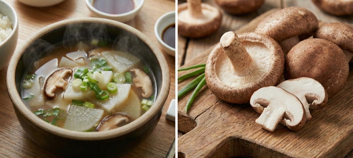 고기 대신 표고버섯을 활용해 뭇국을 끓일 수 있다. AI툴로 생성한 자료사진.