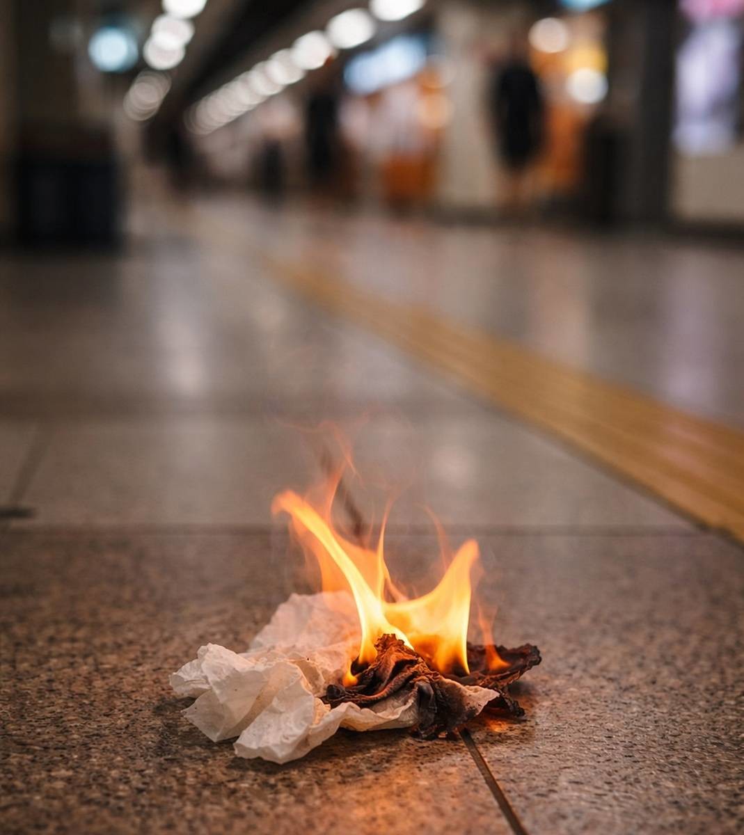 휴지에 불. 기사에 대한 이해를 돕기 위해 AI 툴로 제작한 자료 사진