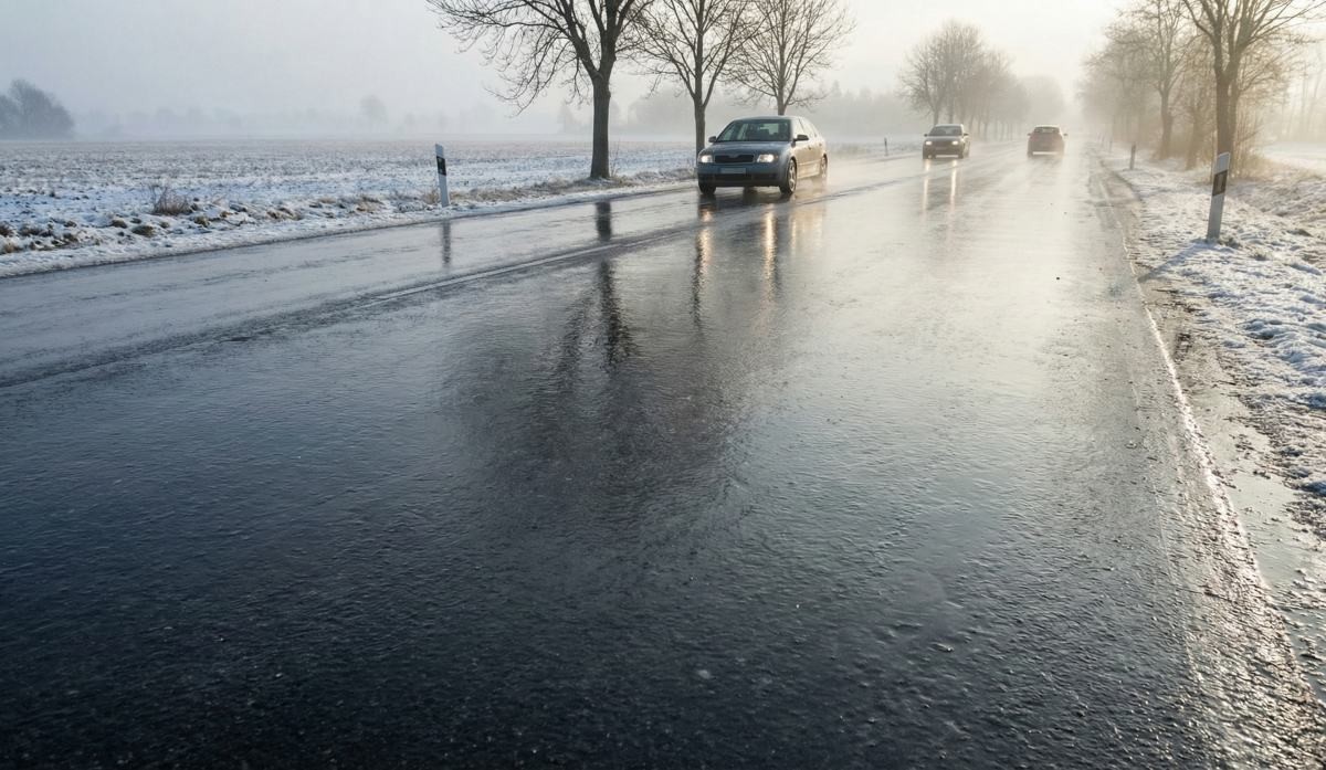 도로 위의 저승사자 '블랙아이스'. 기사 내용 토대로 AI툴 활용해 제작한 자료사진.