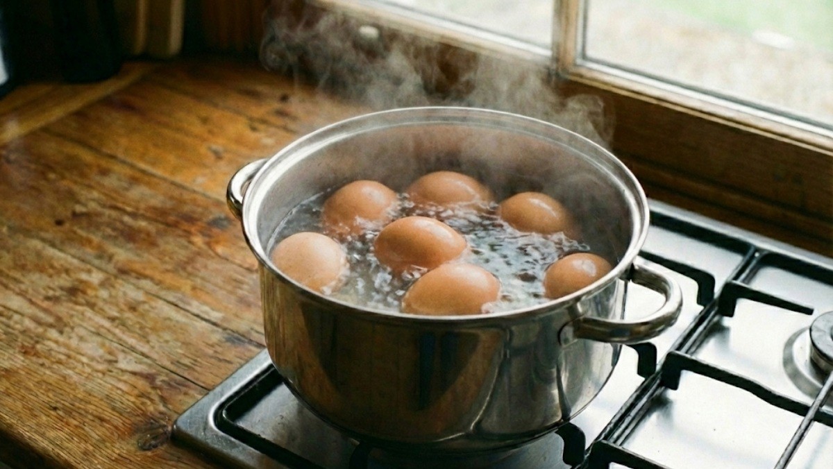 달걀 삶는 모습 / 기사 내용을 바탕으로 제작한 AI 이미지