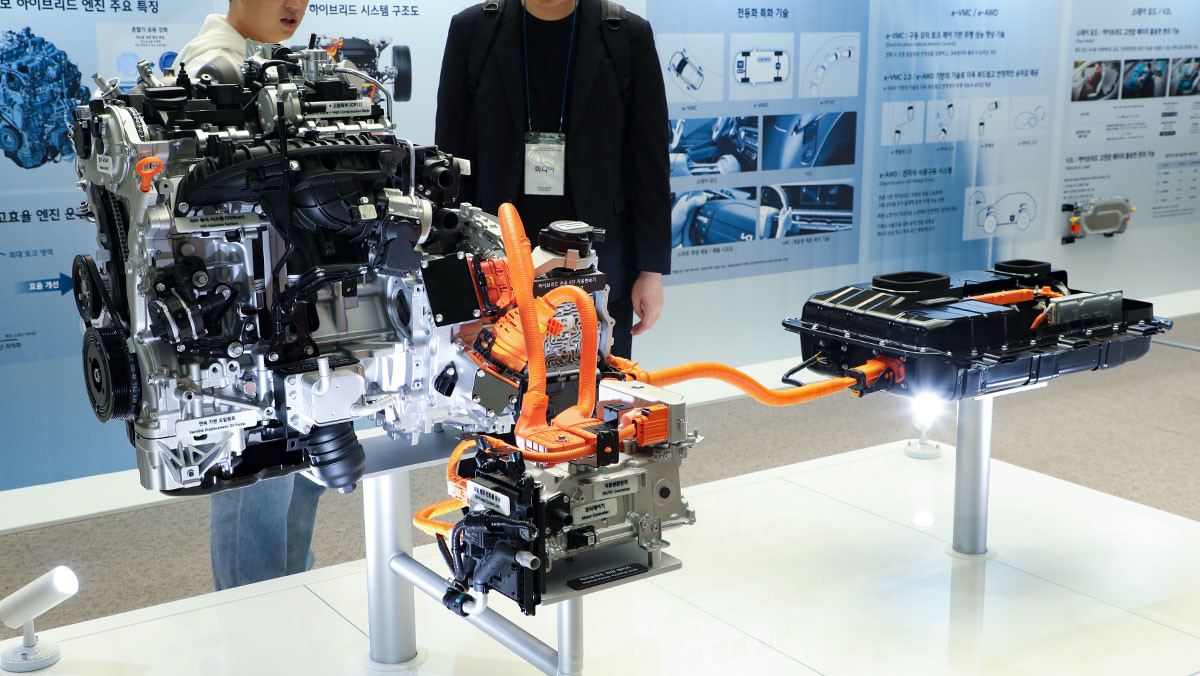 팰리세이드에 탑재된 차세대 하이브리드 시스템. / 권혁재 PD