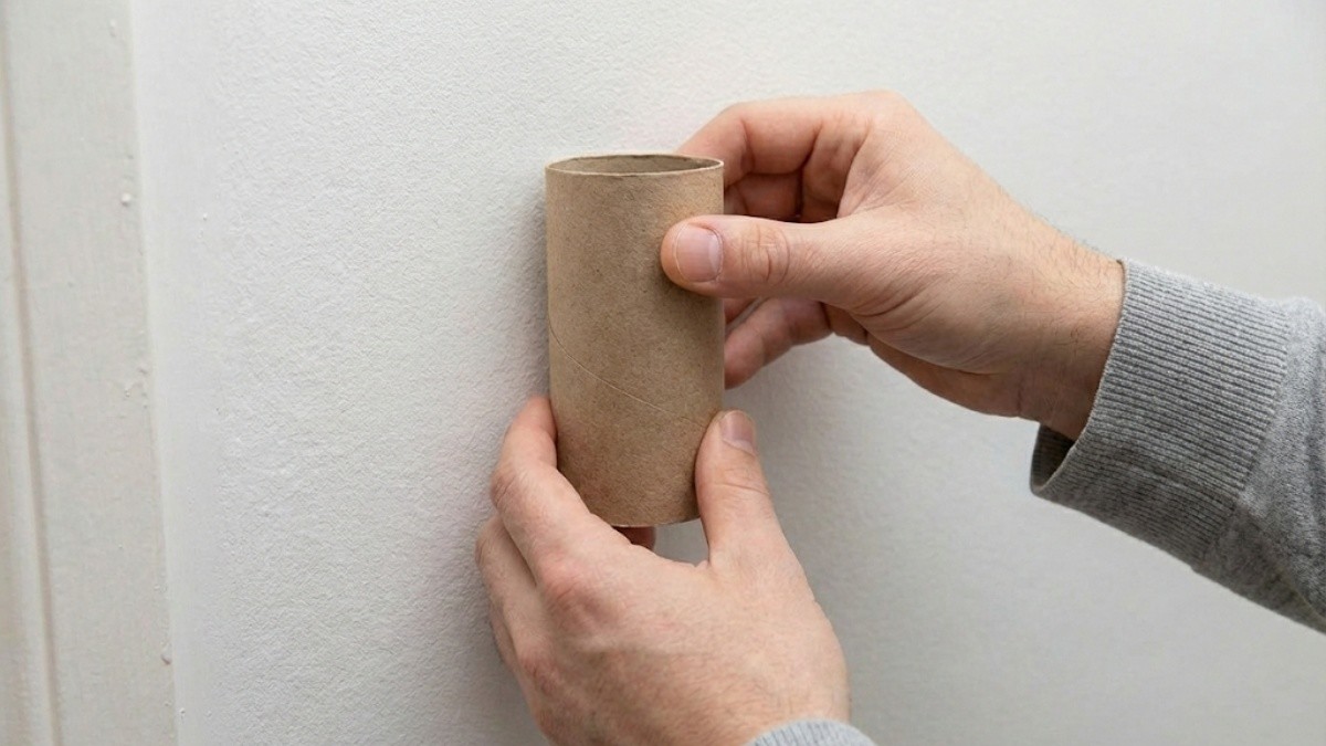 휴지심을 벽에 붙이는 모습 / 기사 내용을 바탕으로 제작한 AI 이미지