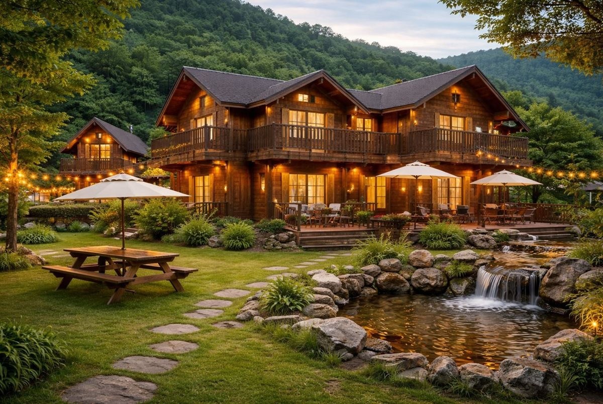 펜션 모습. 기사와 무관한 자료 사진. AI를 활용해 제작한 자료 사진. 펜션에서 처음 만난 여성을 성폭행한 혐의로 법정에 선 20대 남성이 1심에서는 무죄를 받았다. 그러나 2심에서는 유죄가 인정돼 실형을 선고받았다.