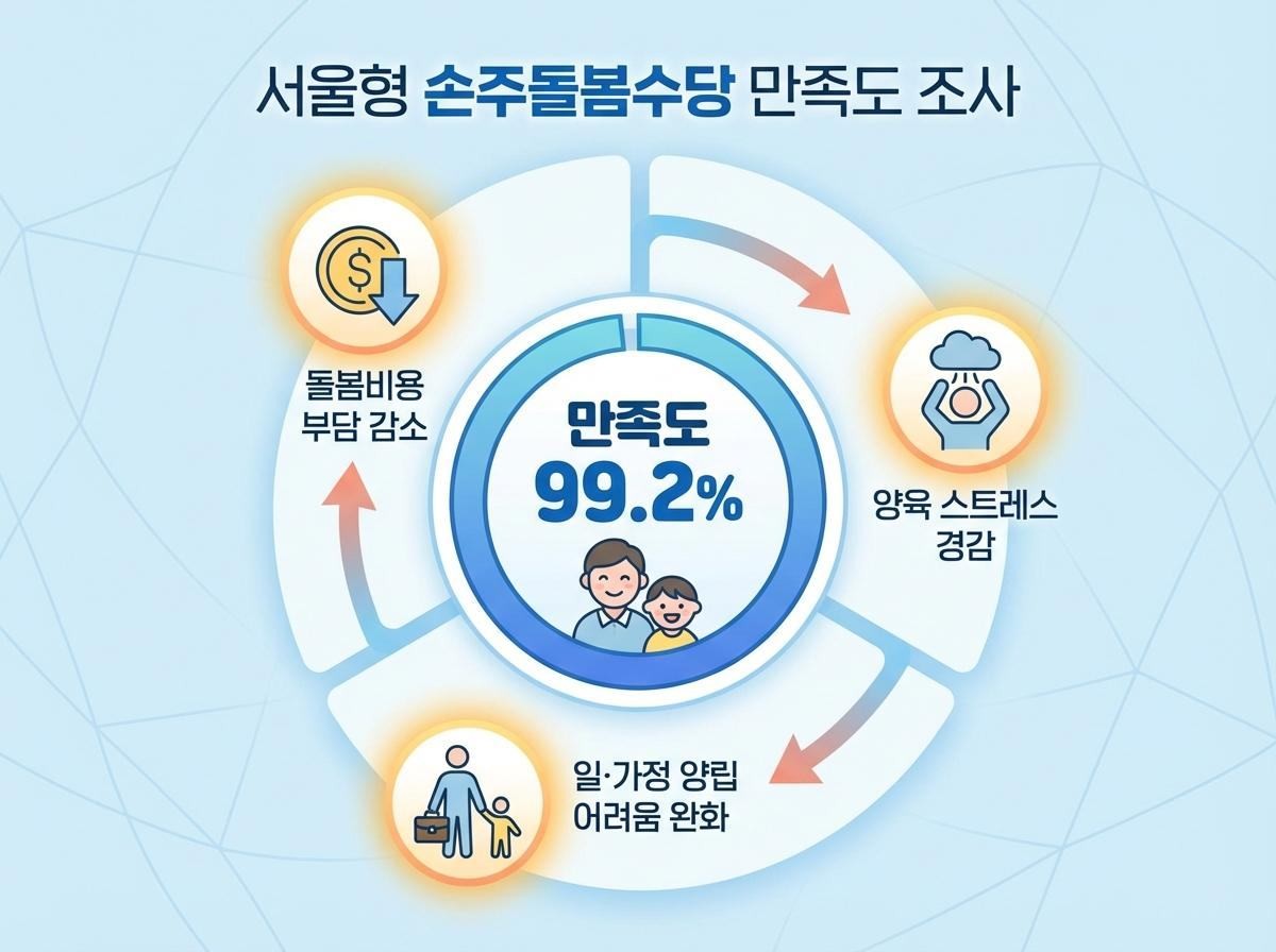 만족도 상당히 높다는 '손주돌봄수당' 정책. 기사 내용 토대로 AI툴 활용해 제작한 자료사진.