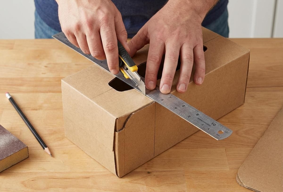 다 쓴 각티슈 칼이나 가위로 자르기. 기사 내용 토대로 AI툴 활용해 제작한 자료사진.