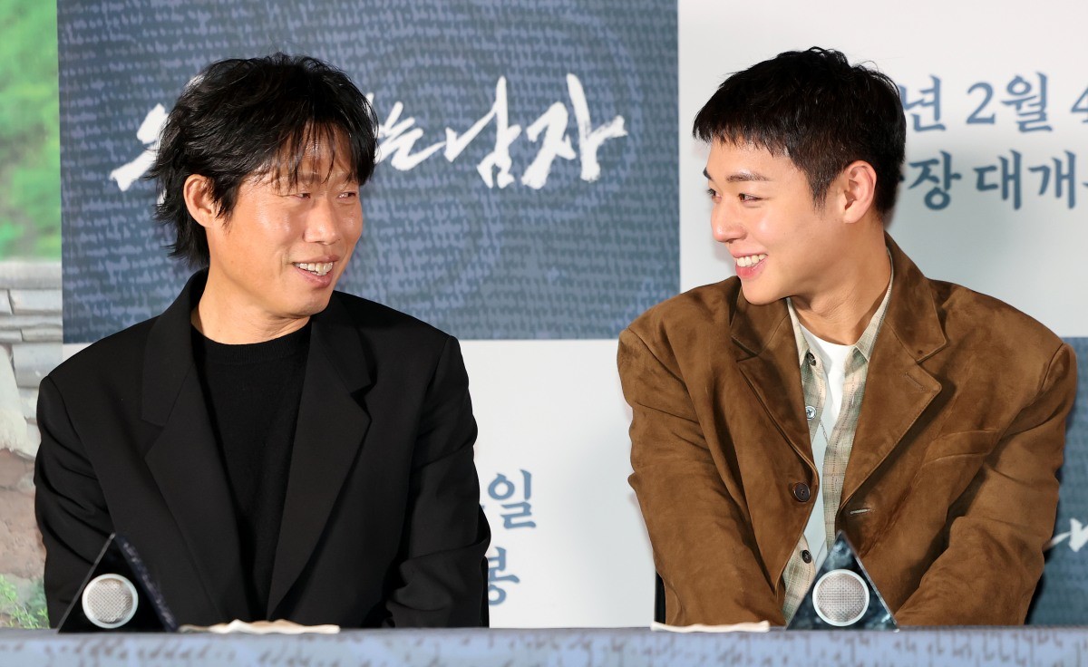 지난달 기자간담회 참석한 유해진과 박지훈 / 뉴스1