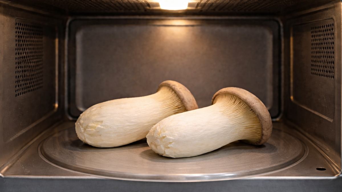 '전자레인지에 새송이버섯을?!' 기사 내용 토대로 AI툴 활용해 제작한 자료사진.