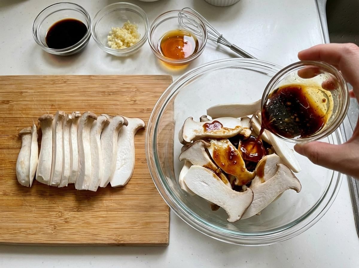 밥반찬으로 손색없는 간장 양념 새송이버섯. 기사 내용 토대로 AI툴 활용해 제작한 자료사진.