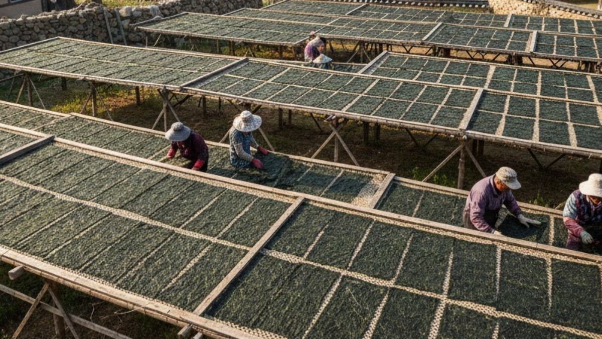 김을 말리는 모습. AI툴로 생성한 자료사진.