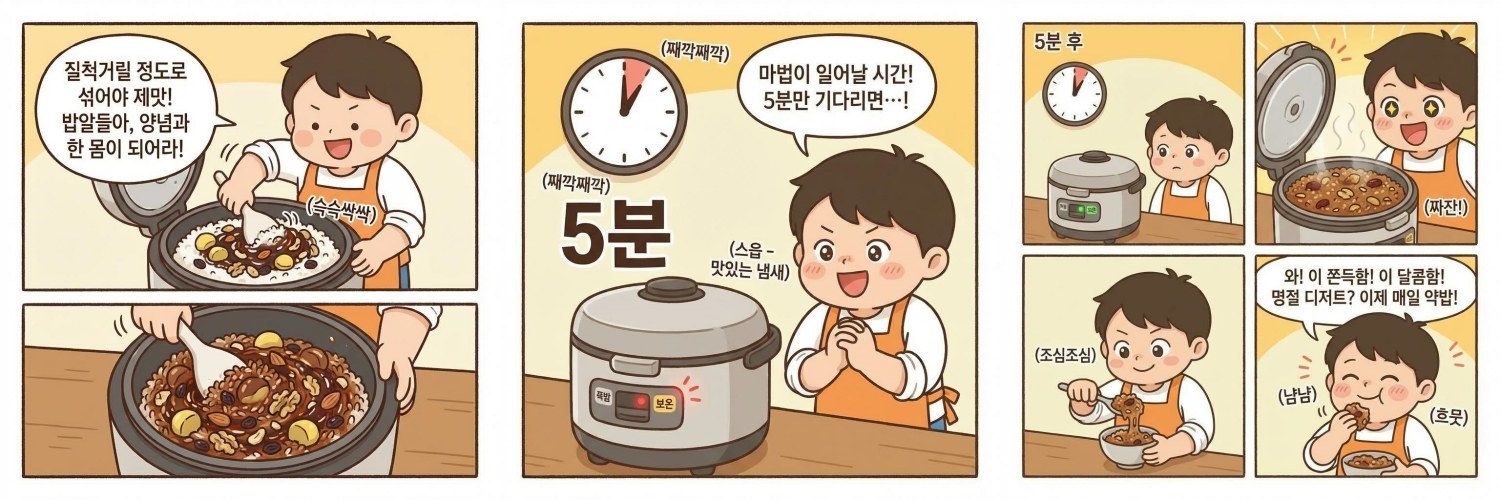 [만화] 기사 속 레시피를 바탕으로 AI툴이 생성한 만화.