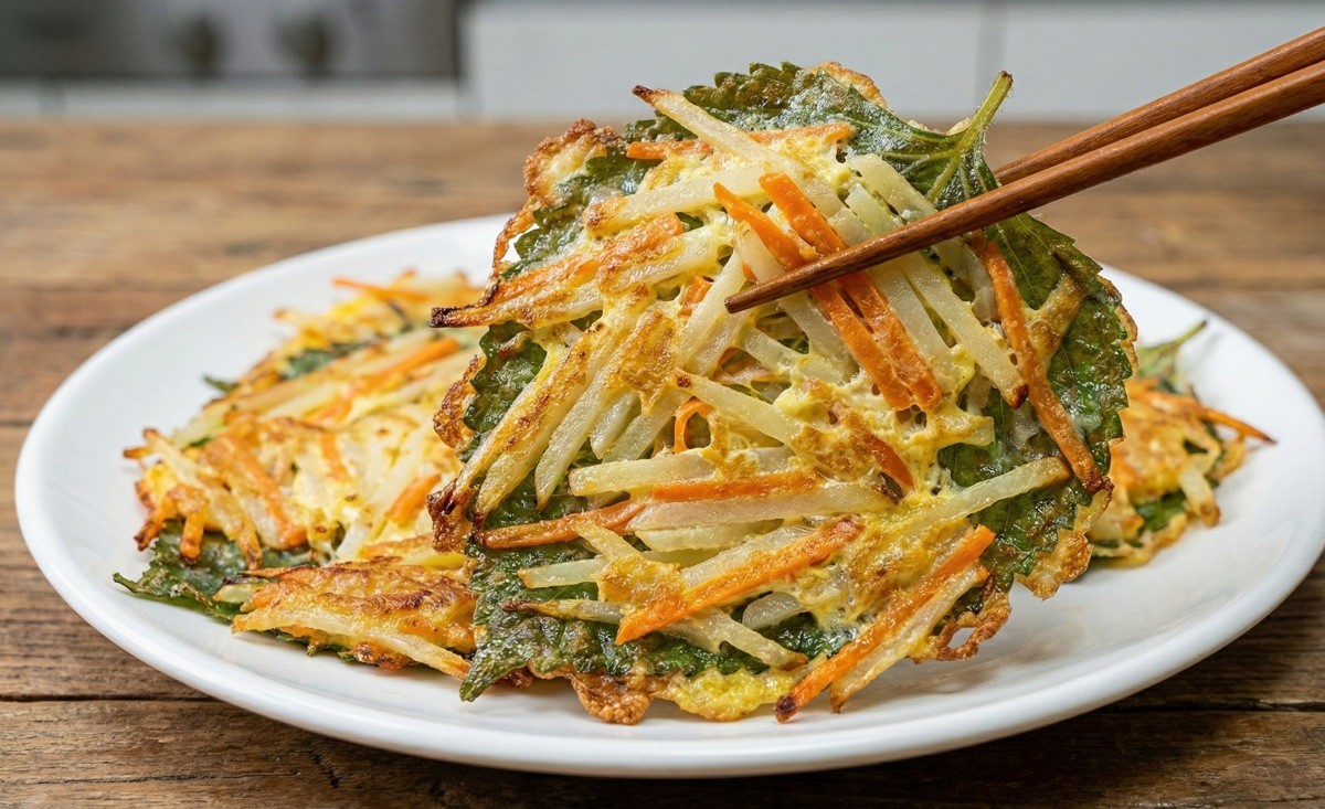 완성된 깻잎 감자전. AI툴로 생성한 자료사진.