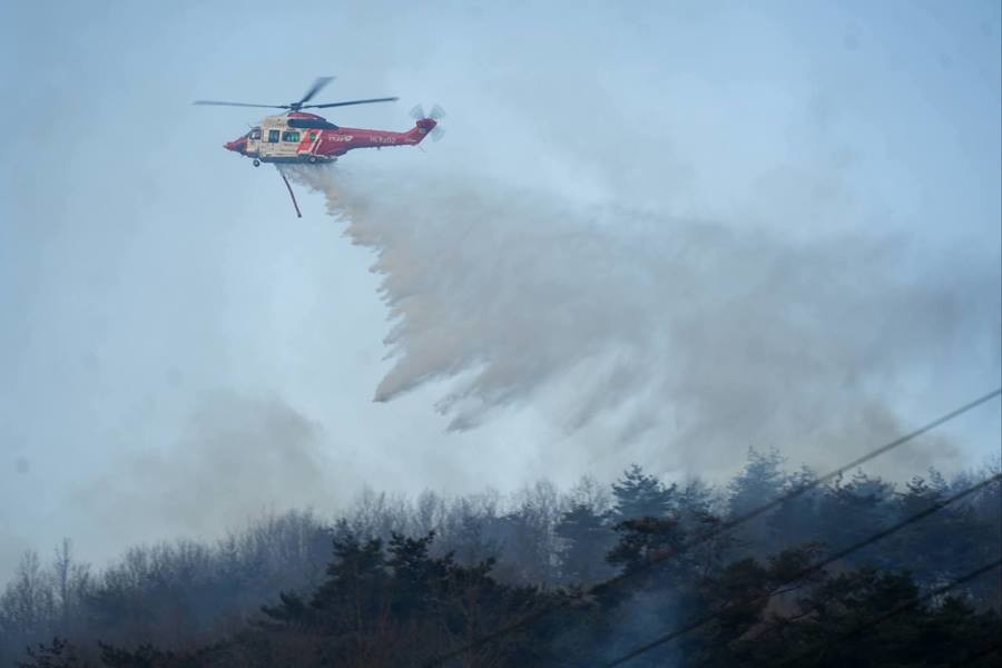 헬기 진화 모습