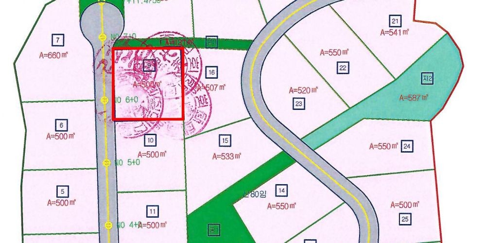 분양 당시 필지분할 내용  / 고소인 본인 제공