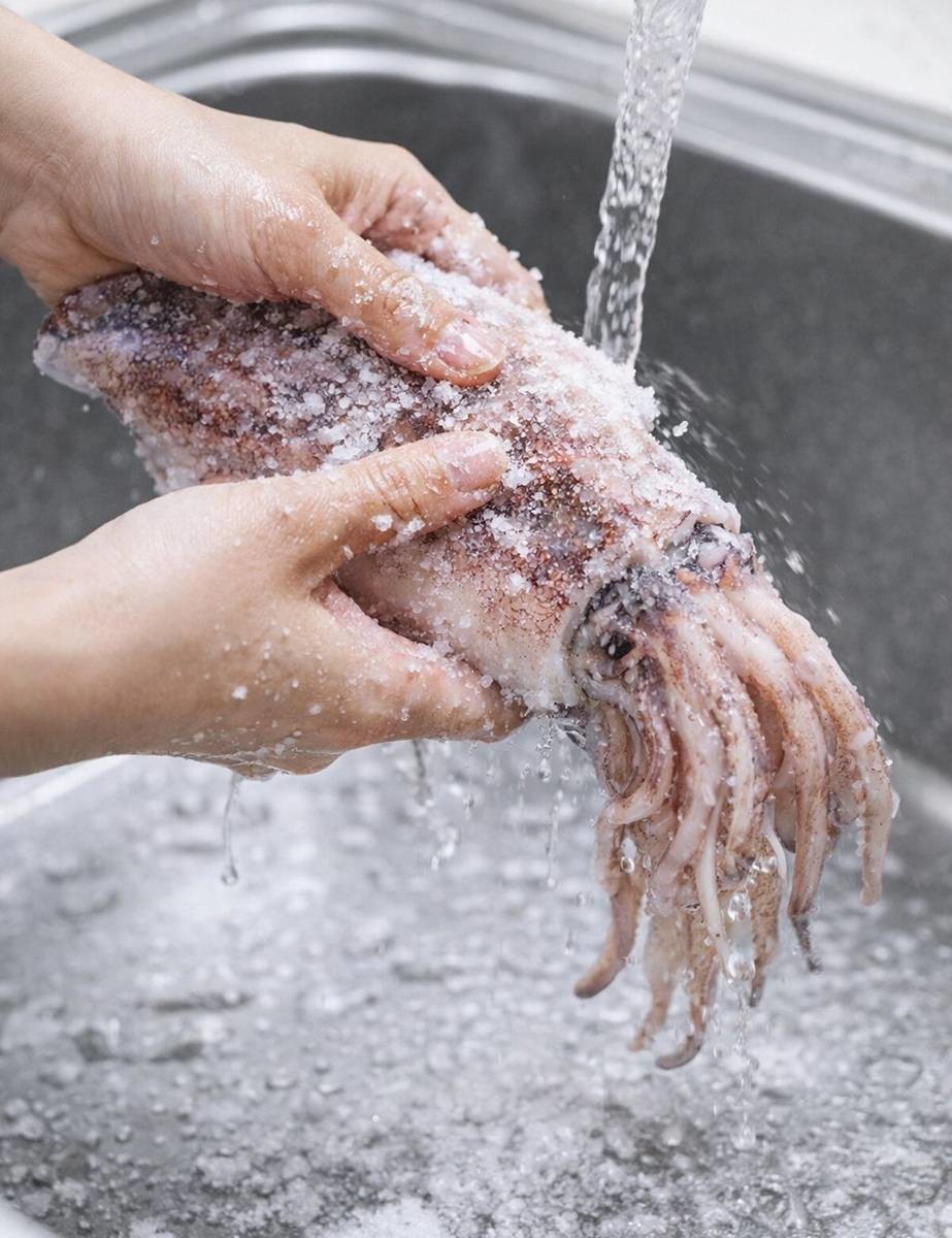 오징어 손질. 기사에 대한 이해를 돕기 위해 AI 툴로 제작한 자료 사진