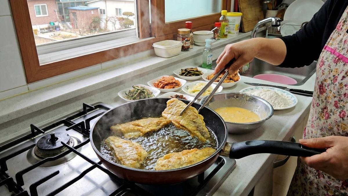동태전 맛있게 굽기 (AI로 제작됨)