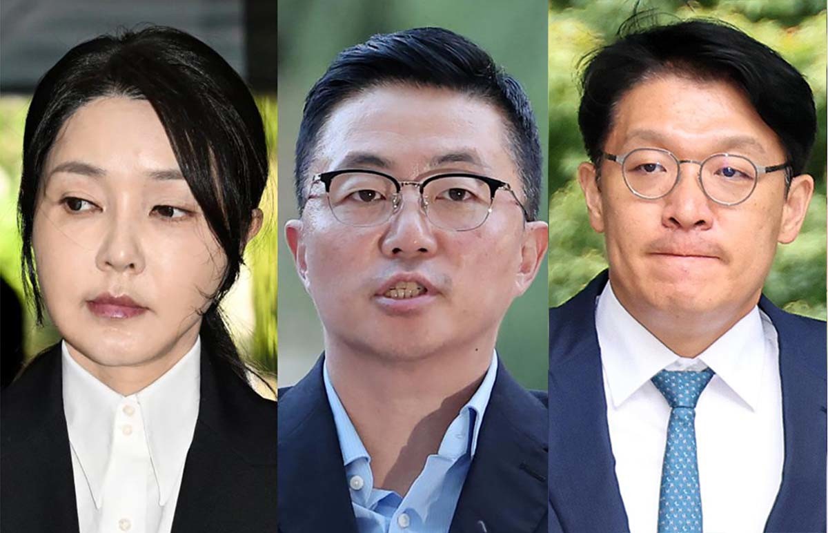 왼쪽부터 김건희 여사, 집사로 지목된 김예성씨, 김상민 전 부장검사. / 뉴스1