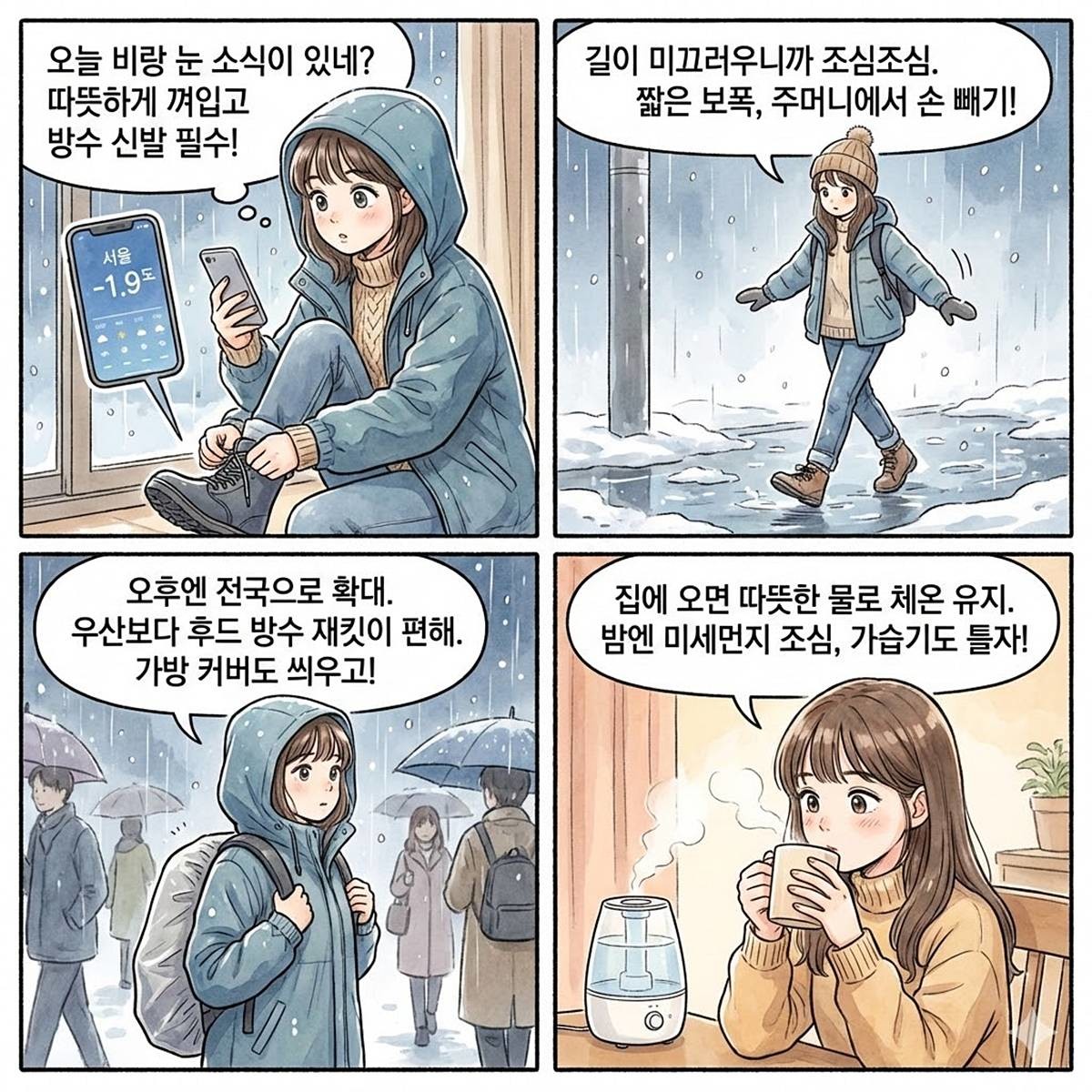 AI를 활용하여 기사 내용을 바탕으로 만든 네컷 만화