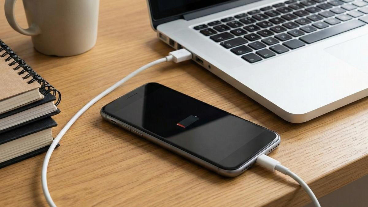 핸드폰 충전 사진(AI로 제작됨)