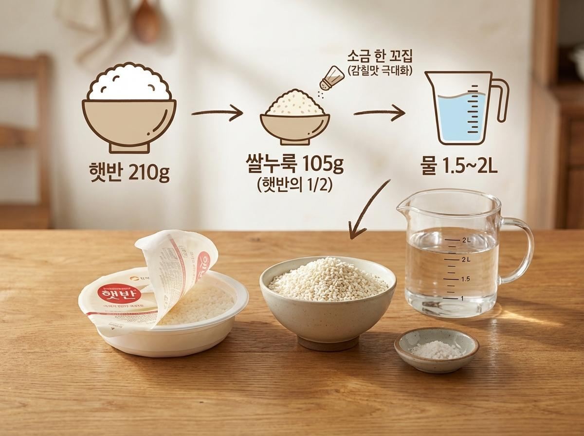 밥솥으로 식혜 만들기 준비 재료들. 기사 내용 토대로 AI툴 활용해 제작한 자료사진.