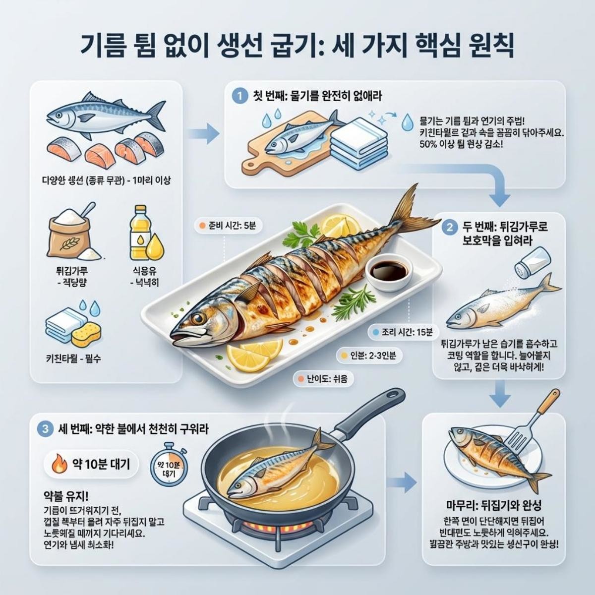 기름없이 생선 굽는 팁