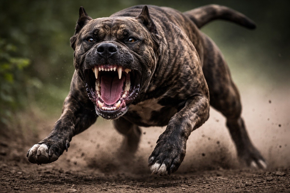 달려드는 도고 카나리오. 기사의 이해를 돕기 위해 AI 툴로 제작한 자료 사진.