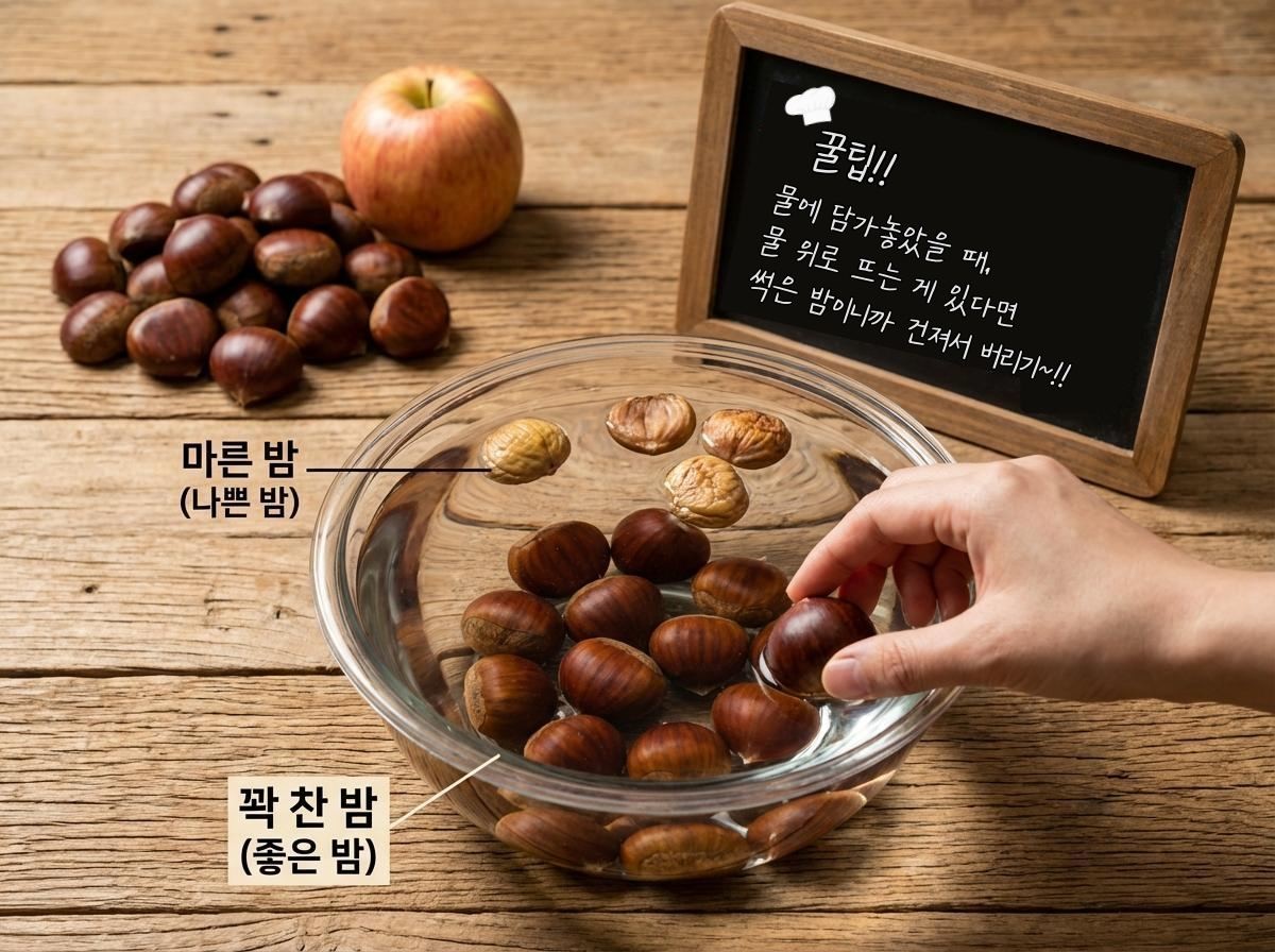 '썩은 밤 고르는 꿀팁?!' 기사 내용 토대로 AI툴 활용해 제작한 자료사진.