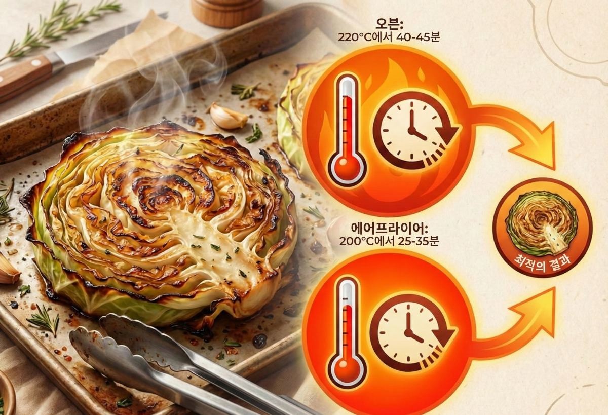 양배추 스테이크 굽기. 기사 내용 토대로 AI툴 활용해 제작한 자료사진.