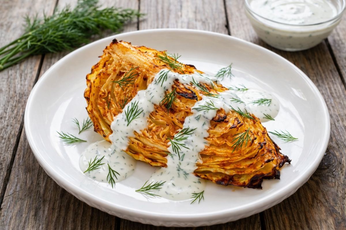 '양배추 스테이크 완성!' 기사 내용 토대로 AI툴 활용해 제작한 자료사진.