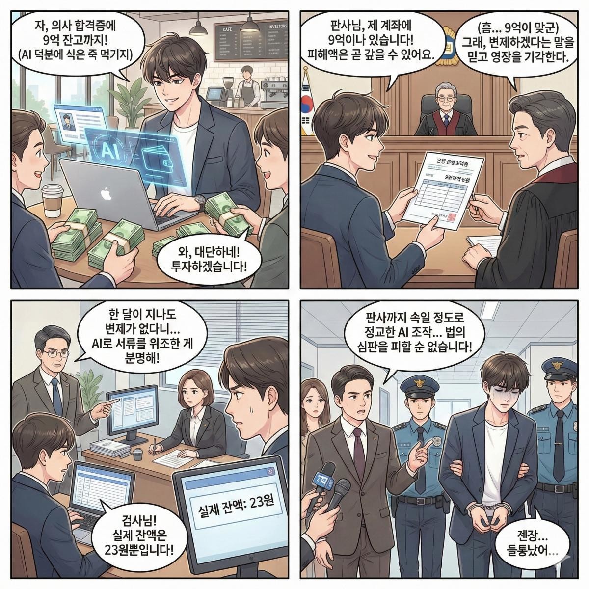 기사의 이해를 돕기 위한 AI 4컷 만화