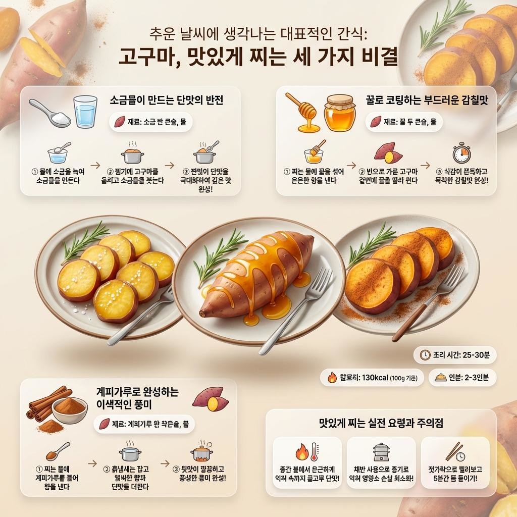 고구마 맛있게 찌는 레시피 (AI로 제작됨)