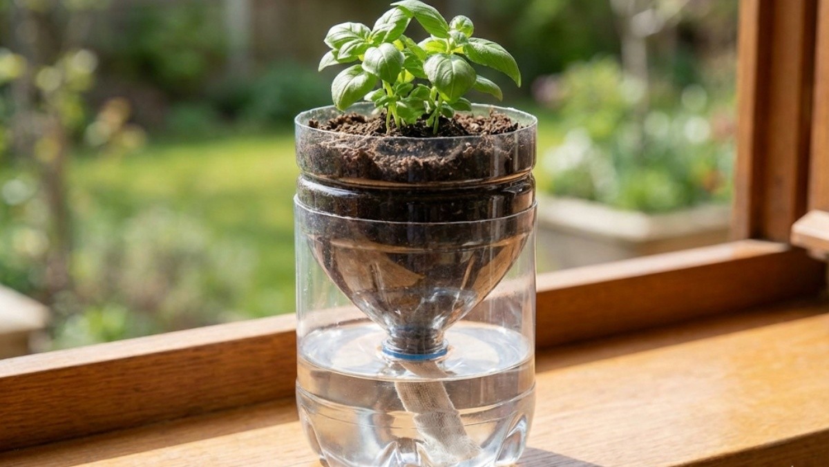 페트병을 화분으로 활용한 모습 / 기사 내용을 바탕으로 제작한 AI 이미지